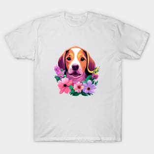 Dog With Flowers T-Shirt